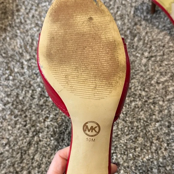 Michael Kors Red Mules with Gold Accents - Picture 4 of 4